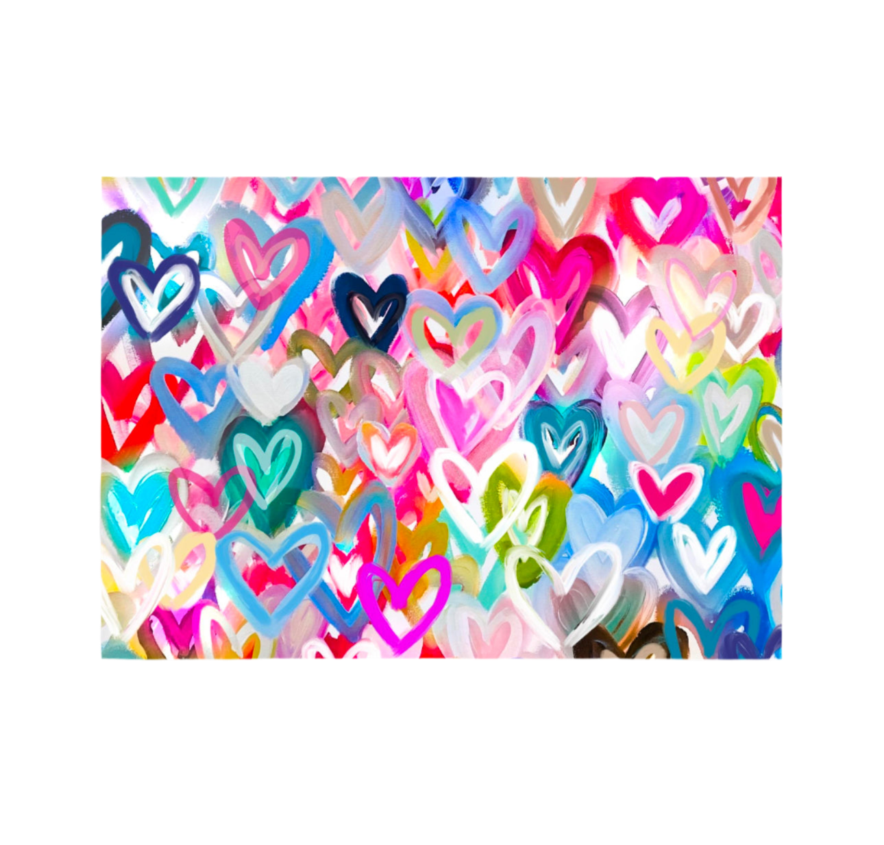 Hearts on Hearts, double sided 5x7 print