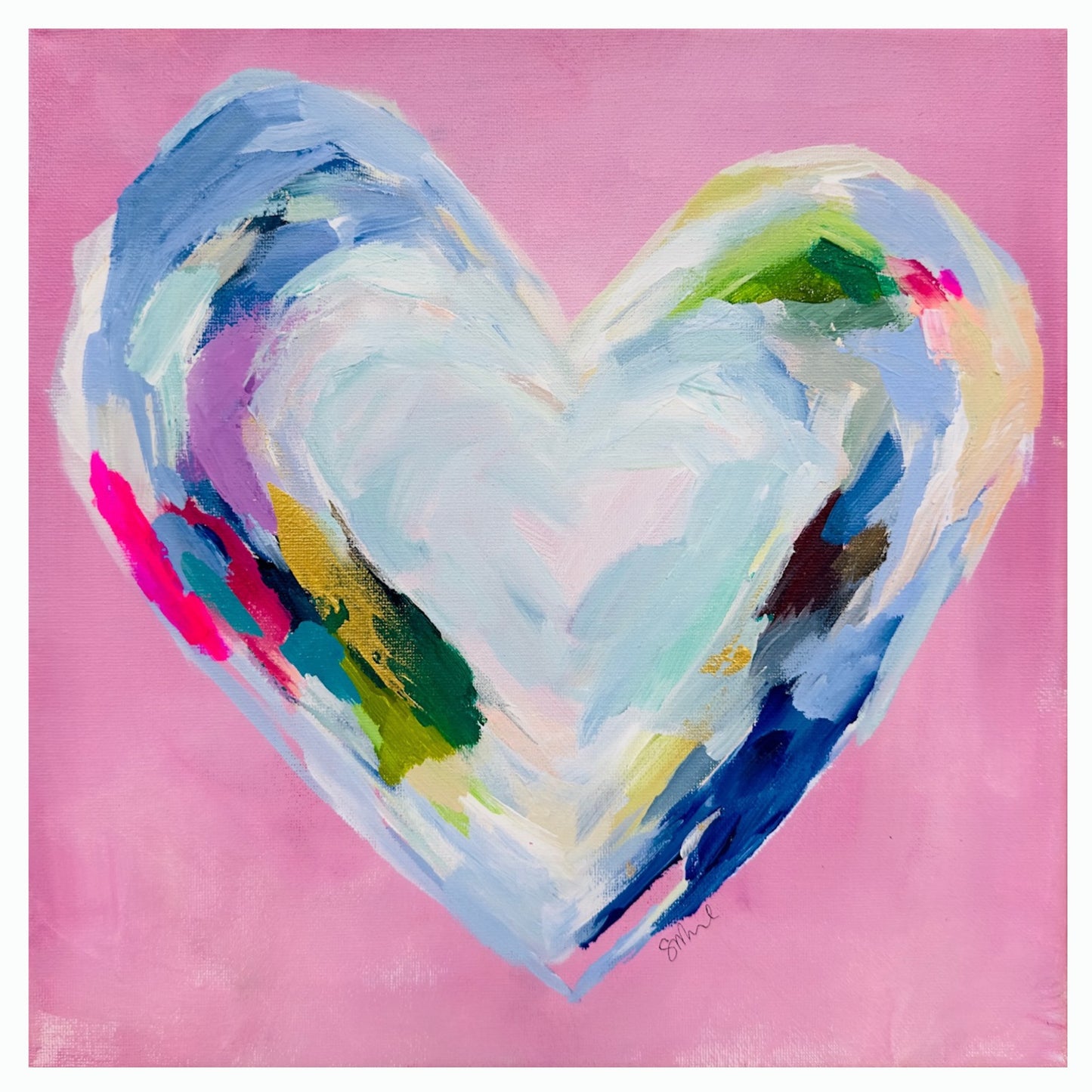 8x8 Heart Linen Print