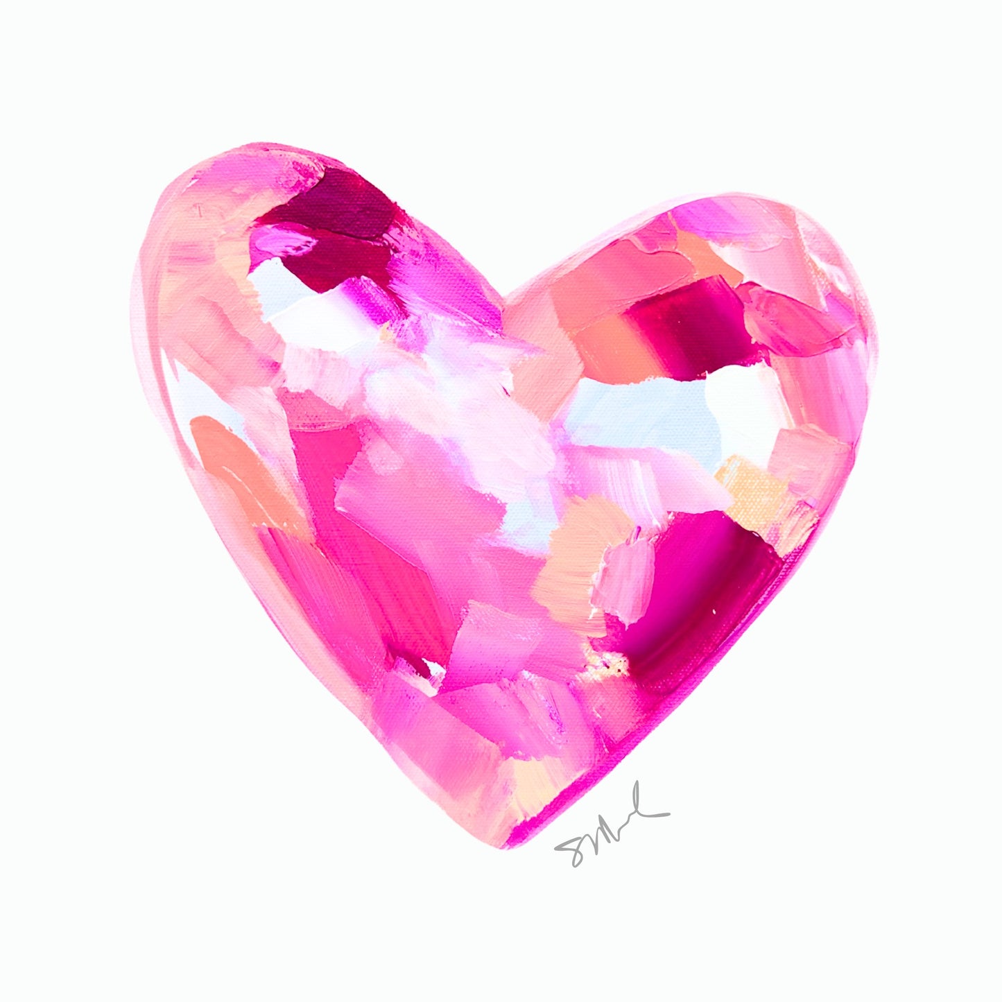 8x8 Heart Linen Print