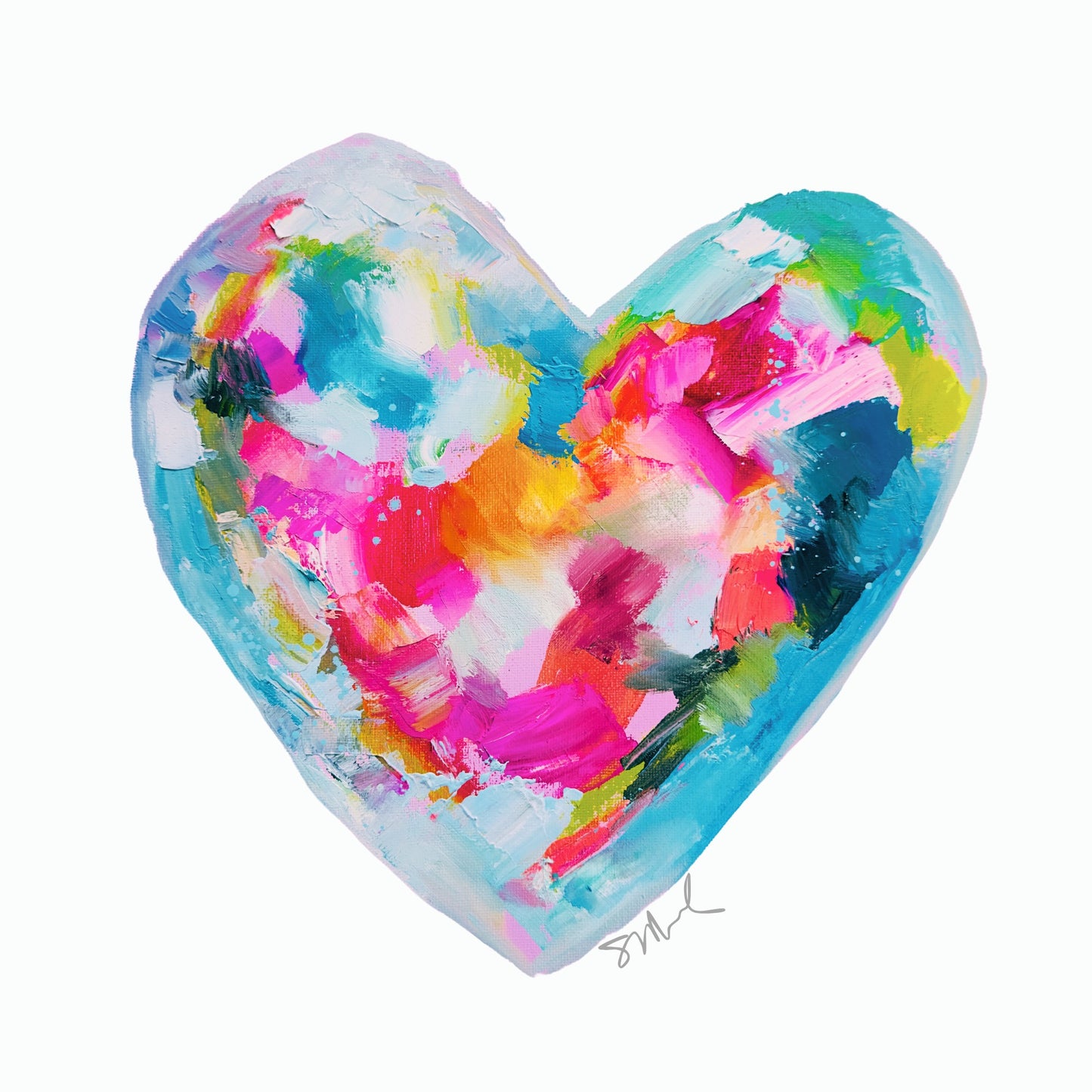 8x8 Heart Linen Print