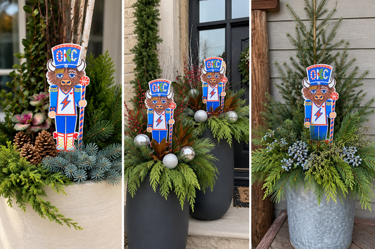 OKC bison nutcracker yard stake by Sara Kay Art Studio