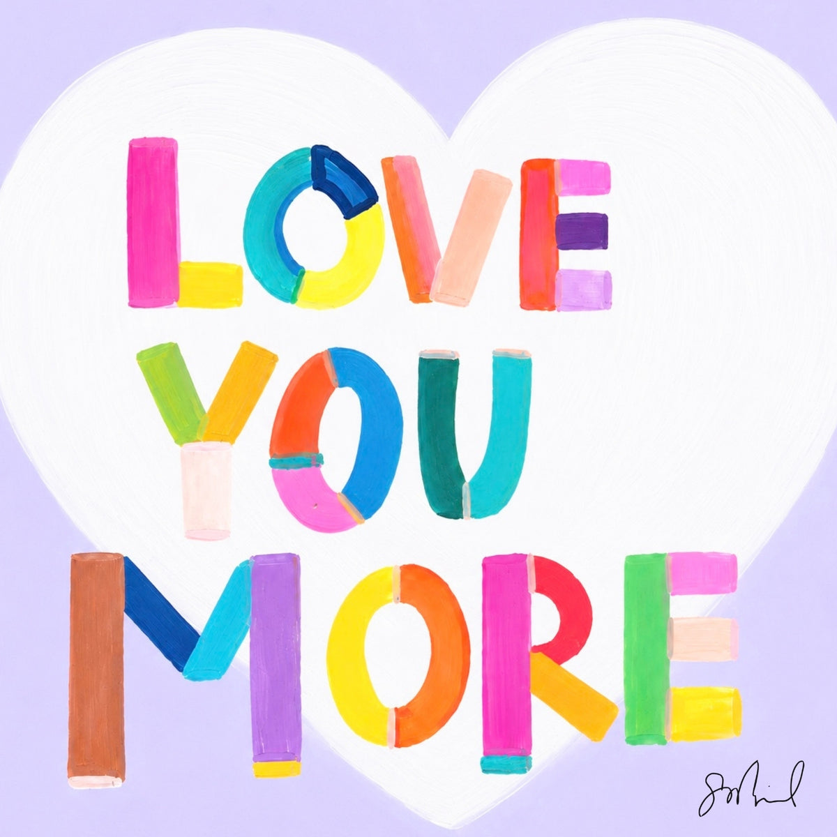 "Love You More" & Hearts 5x5 Mini Prints
