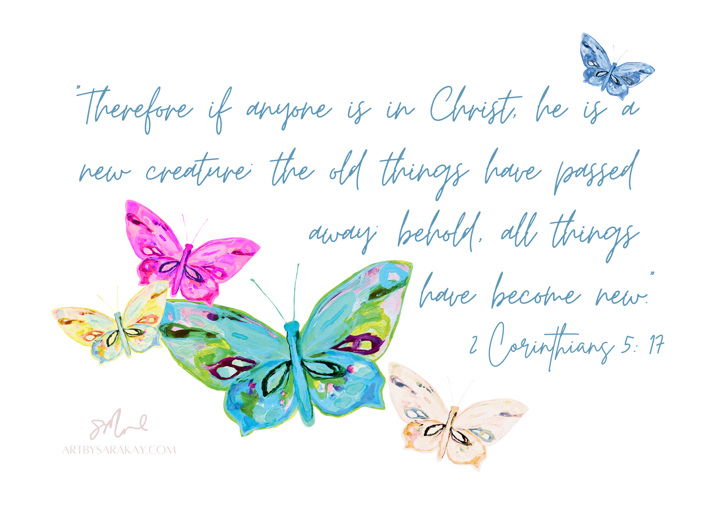 Butterfly with Bible Verse, double sided print