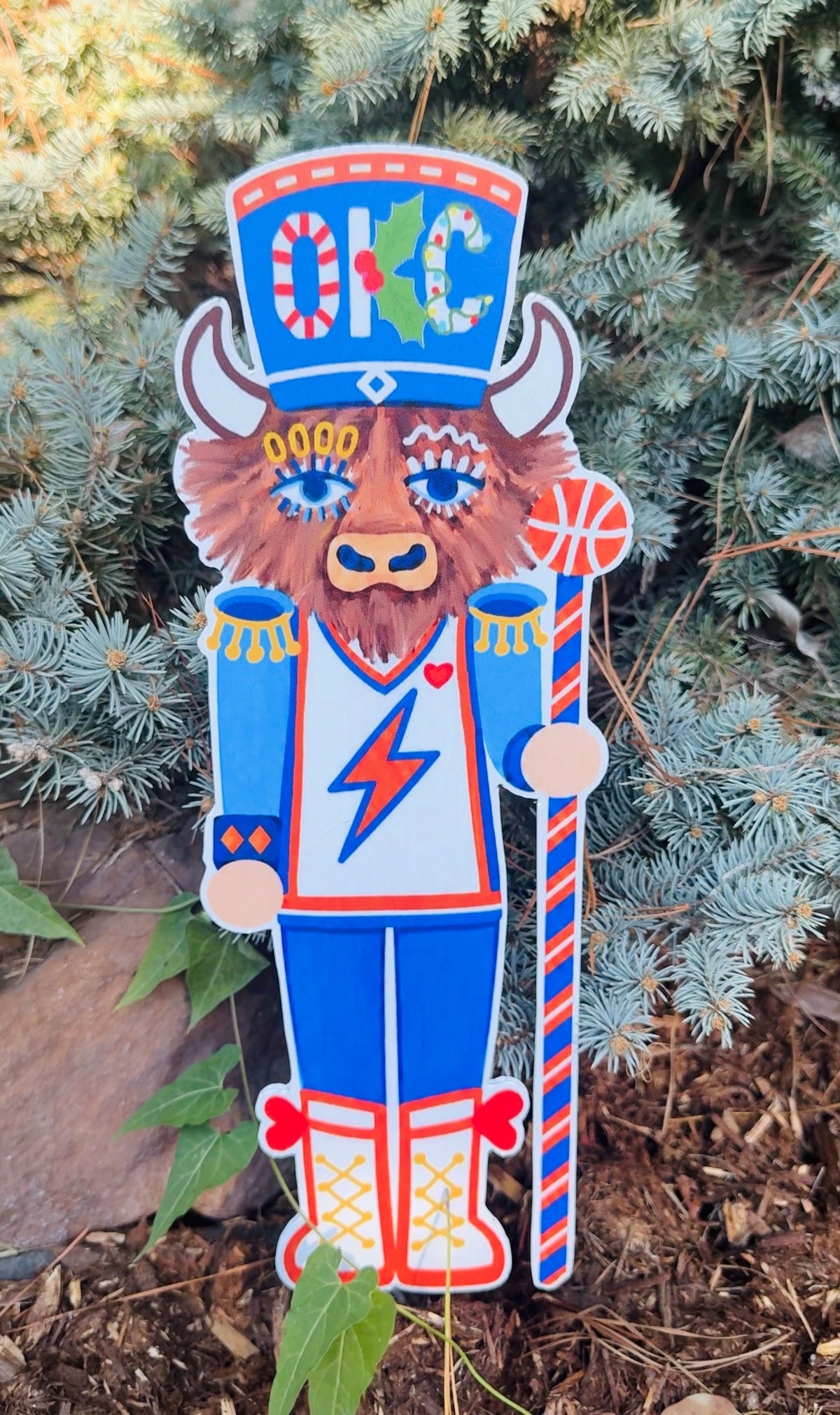 OKC Bison Nutcracker Yard Stake | Pre-Order
