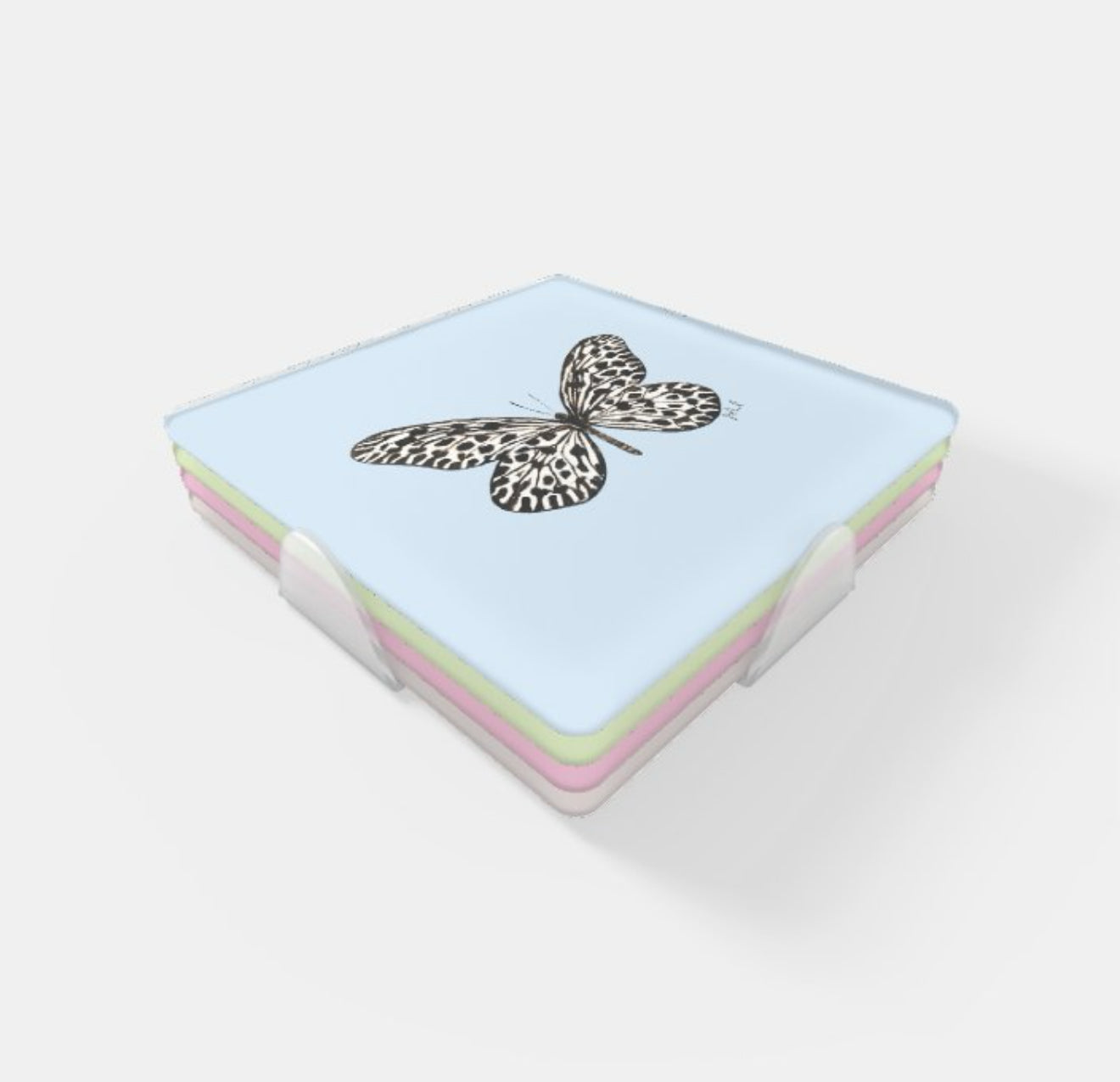 JUST ARRIVED! Acrylic Coaster set: Butterfly collection