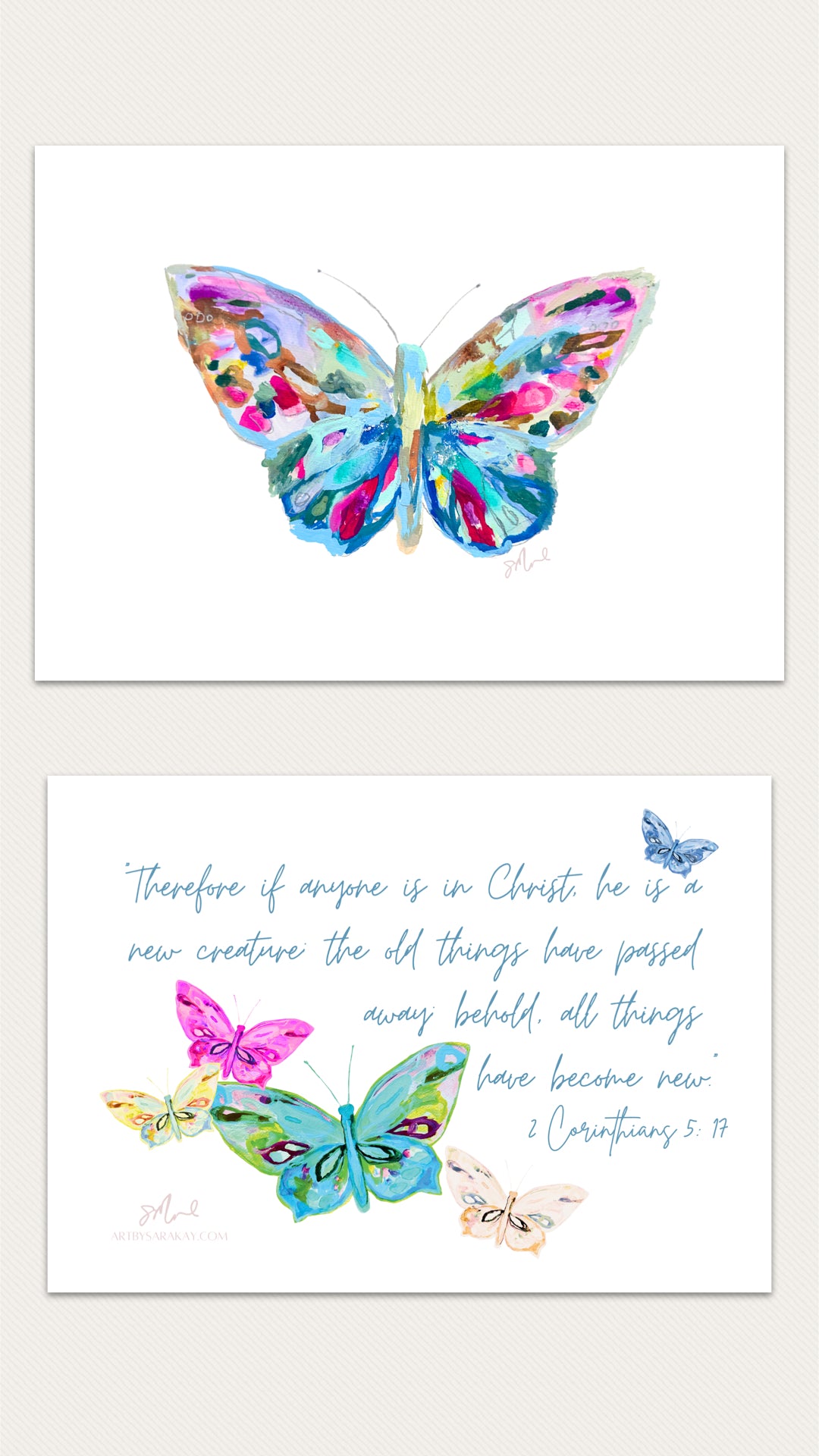 Butterfly with Bible Verse, double sided print