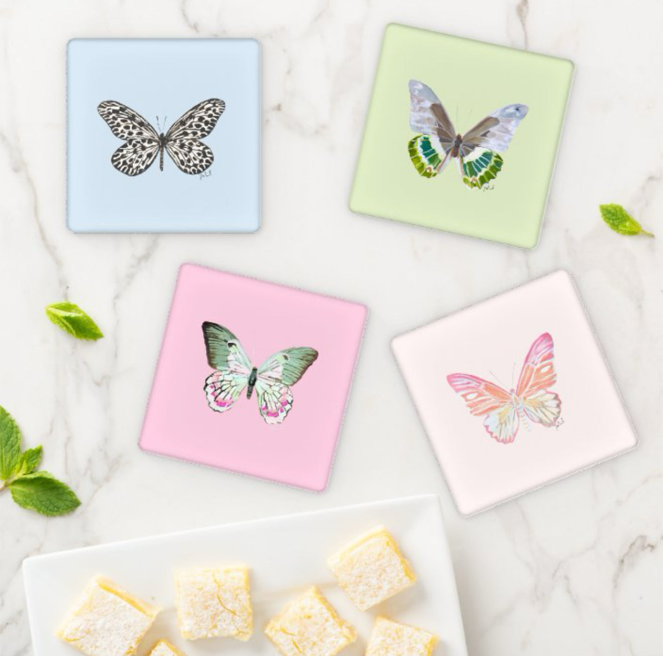 JUST ARRIVED! Acrylic Coaster set: Butterfly collection