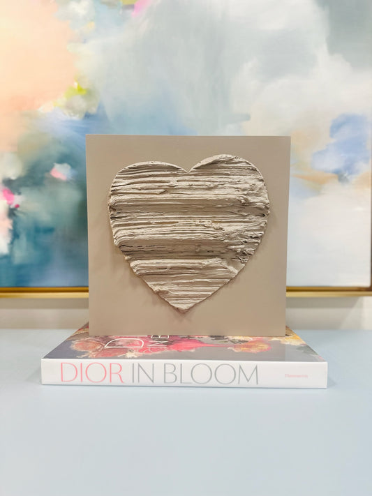 12x12  Heart: taupe