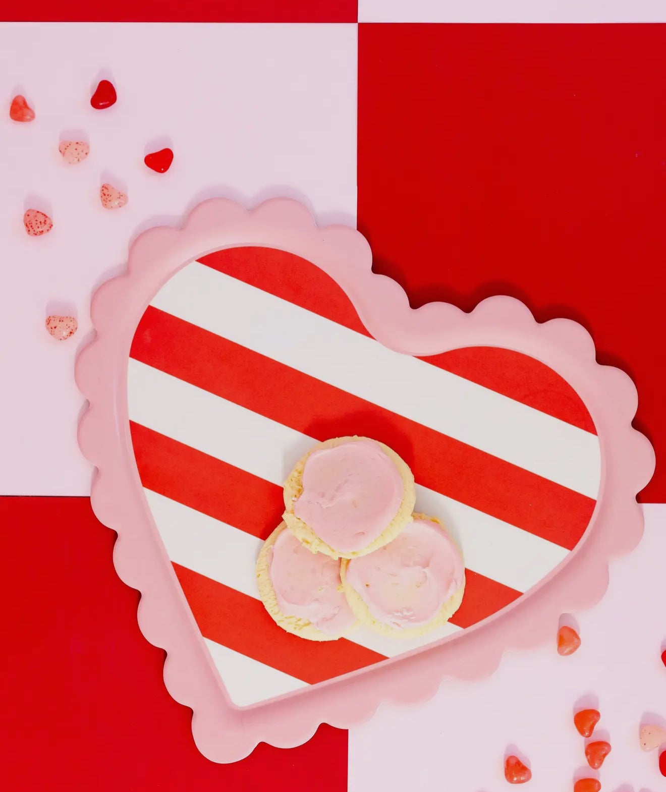 Scalloped Striped Heart Tray